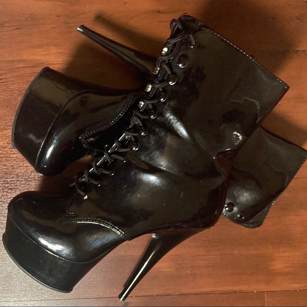 Pleasers Lace-Up Heeled Bootie